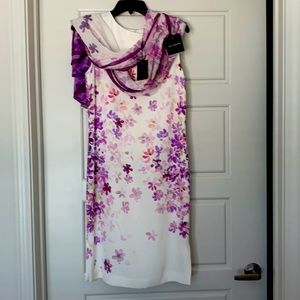 St. John Silk Dress with Scarf
